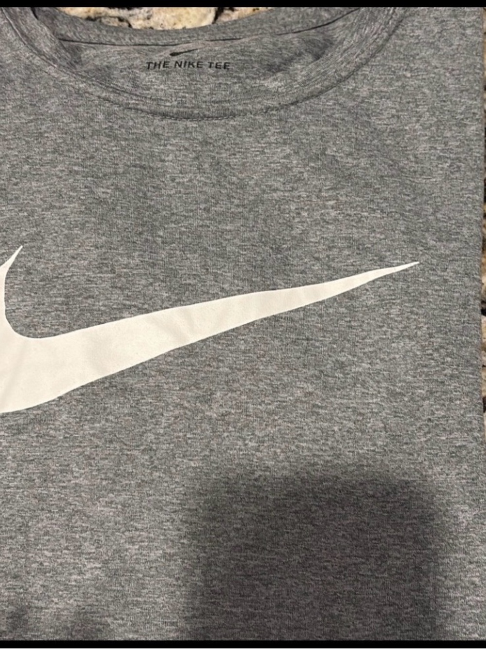 Nike Kids Gray Tee with White Swoosh
